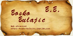 Boško Bulajić vizit kartica